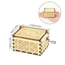 Vintage Retro Hand-Cranked Wooden Music Box Gift - Mini Portable Cute Musical Jewelry Box, Romantic Home Desk Decor For Birthday Christmas Valentine's Day (Women/Girls/Girlfriend)