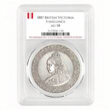 39mm/1,54 Zoll, eingeboxt, 1887 britische Victoriakrone 5 Shilling, Kupfernachbildung, ein Geschenk von einem Sammler historischer Münzen