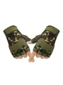 Fingerless Tactical Gloves, Knuckle Protection, Breathable And Lightweight Outdoor Military Gloves, Suitable For Shooting, Hunting, Motorcycle Riding, Mountaineering, Men And Women Sports, Cycling, Fitness, Outdoor Activities, Fishing Half-Finger Gloves, Non-Slip, Wear-Resistant And Comfortable For Multiple Scenes