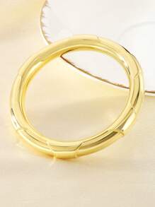 1 pulseira circular vazada de aço inoxidável, disponível nas cores ouro e prata, adequada para uso diário feminino