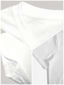 "Art Is Everywhere" Graphic T-Shirt - Soft, Breathable Crew Neck Tee, Lightweight & Comfortable Casual Summer Wear, Black Letter Print On White Background, Artistic Fashion Statement - trắng - Xem 3