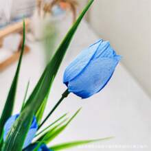 4 Bundles Artificial Tulips Flowers Bouquet Home Garden Wedding Decor