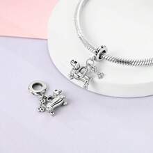 1 Stück süßer silberfarbener Charm mit Tiermotiv, Elefant, Löwe, Bulldogge, Katze, Engel, Welpe, für 3mm Armband, Halskette, DIY Bastelperlen, Anhänger, perfekt für Tierliebhaber, für Partys mit Tiermotiv und als charmantes westliches Schmuckgeschenk