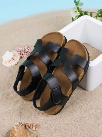 一双女童平底凉鞋，露趾波西米亚凉鞋，舒适软木鞋底，适合派对的复古经典鞋款，街头风格，复古休闲装，春夏新品，舒适的大学生罗马凉鞋。