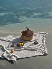 1PC Bohemian Style Picnic Mat Camping Blanket Tablecloth Outdoor Lawn Mat Camping Equipment Bohemian Style Tablecloth Nap Blanket Tent Moisture-Proof Mat Picnic Mat Suitable For Outdoor Picnic Holiday Party Decoration Bedroom/Living Room Decoration Outdoor Travel Valentine's Day Gift Interior Decoration,White