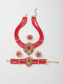 5pcs Elegant Jewelry Set, Women's Necklace Set, Fashion Pearl Jewelry Set