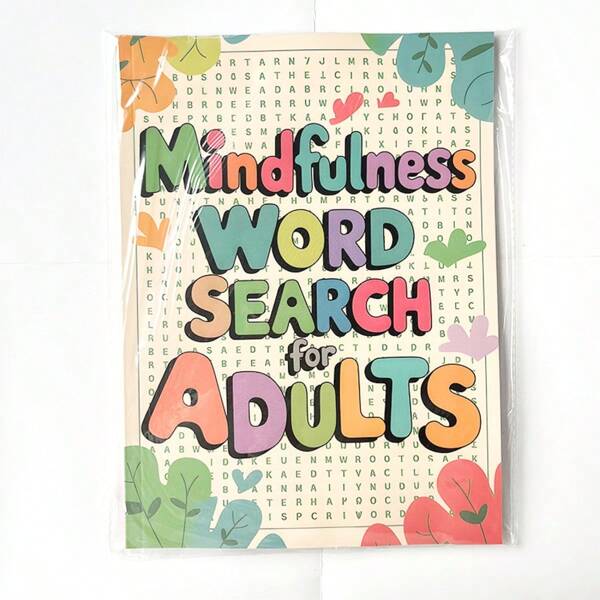 1pc Mindfulness Word Search For Adults Puzzle Notebook, Perfect Gift For Birthday Party, Mother's Day, Family Gathering And Other Holidays,School Supplies,Back To School