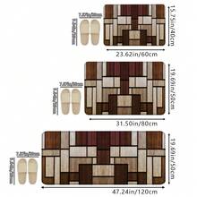 1pc/2pcs Creative Modern Minimalist Geometric Color Block Printed High Elasticity Absorbent Non-Slip Kitchen Floor Mat, Kitchen Mat Set, Bathroom Mat, Decor Mat, Hallway Mat