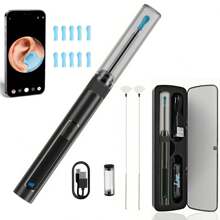 Kit de eliminación de cerumen, limpiador de oídos con cámara, kit de limpieza de cera de oídos con otoscopio con 6 luces LED, herramienta de eliminación de cerumen para teléfono celular, tableta, computadora y Android, kit de limpieza de oídos y eliminación de cerumen