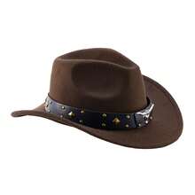 Western Cowboy Hat For Women Men Classic Cowgirl Hat With Wide Belt Outdoor Sun Hat - Coffee Brown - View 5