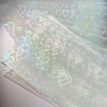 50pcs Transparent Double-Sided Love Flower Pattern Card Film, Shining Love Card Film Back To School - Clear - View 3