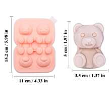 1pc Bear Shape Silicone Ice Cube Tray, Ice Cream/Ice Ball Mold