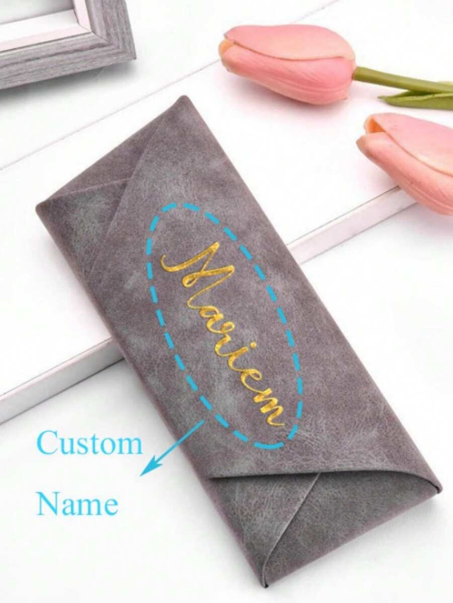 Personalized Stylish Design Retro Glasses Case - Faux Leather Portable Storage Box With Soft Inner Lining Protective Eyewear Accessories For Men Women And Students With - Multicolor - View 1