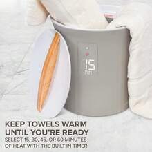 LiveFine Towel Warmer, Bucket Heater LED Display Fits 40"X70" Towel, GrayLaundry Buckets Back To School Travel Essentials Room Decor,Home Decor,Bedroom Decor Storage Organization And Storage Puppy Keep Dress Shorts Phone Case Bikini Summer Dresses For Women Skirt Summer Dress Dresses Nails Jeans Tops White Dress Dresses For Women - White - View 4