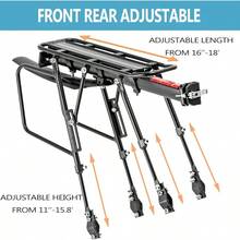 Rear Bike Rack310 LB Capacity Solid Bearings Bike Cargo Rack W  And Large Size Reflective Quick Release Mountain Road Bicycle Rear Racks Universal Bike Lage Touring Carrier Rack - Black - View 6