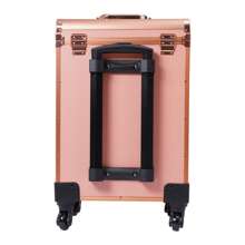 Trolley per il trucco con ruote, grande trolley per cosmetici con serrature, borsa per il trucco con divisori, organizer per cosmetici per trucco e nail art in viaggio, per acconciature.