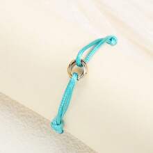 1 pieza de pulsera de acero inoxidable con cuerda en tres colores cruzados y cuerda para la mano, apta para uso diario