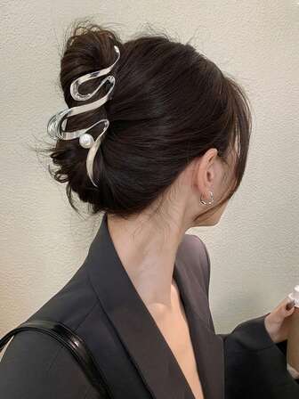 1 件独立极简主义风格发夹大号发夹，适合女士夏季