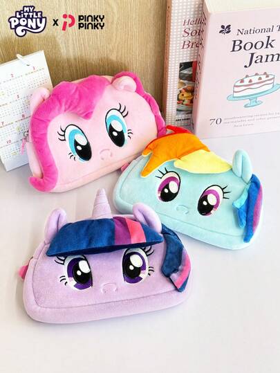 女士零钱包可爱独角兽耳机收纳袋 Pinkie Pie Twilight Sparkle Rainbow Dash 适合通勤外出派对圣诞节万圣节生日礼物