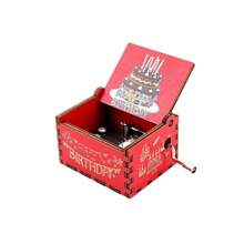 "Happy Birthday" Wooden Hand-Cranked Retro Music Box, Perfect Birthday Gift, No Battery, Charming Gift For Home Decoration, Suitable For Room Decoration