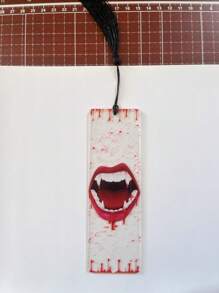 1pc Blood Vampire Blood Hand Print Bookmark, Scary Gag Gift Bookmark For Halloween, Holiday Gift, Acrylic Bookmark School Supplies,Back To School