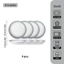 French Style Porcelain Dinnerware Set, Includes Rice Bowl, Dinner Plate, Spoon, Soup Bowl, Chopsticks, 7 Piece Combo Options, Suitable For Serving Rice, Vegetables, Fruit, Salad, Etc. Fits 2-6 People,School Supplies