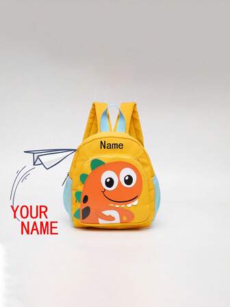 Ghiozdan școlar cu dinozauri cu nume personalizabil, mai multe culori din care puteți alege, ghiozdan drăguț pentru adolescenți, rucsac cu desene animate cu dinozauri pentru băieți și fete, rucsac mic de călătorie pentru bebeluși, multifuncțional, ornamental, cu litere, elegant, modern, colorat, drăguț, adorabil, casual, personalizat, unic, personalizat, cadouri ideale pentru el, cadouri ideale pentru ea, copii, gală urbană, călătorie, școală, cadou de Crăciun