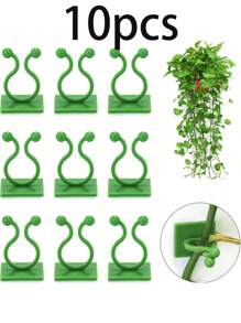 10/20pcs Plant Climbing Wall Fixation Clips, Self-Adhesive Plant Clips, Invisible Wall Vine Plant Support Clips For Indoor/Outdoor Plants - Asymmetrical Plastic Structure