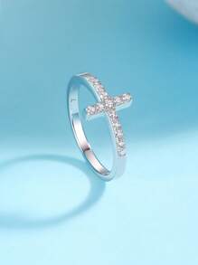 1 pieza Anillo de Moissanita de plata esterlina 925, Banda de boda para mujer adecuada para banquetes, fiestas, ocasiones oficiales, festivales, Día de San Valentín, compromiso, boda, aniversario, regalos de cumpleaños