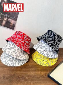 New Fashionable Marvel Graphics High-Quality Cool Bucket Hat, Summer Versatile Sun-Protection Cartoon Reversible Bucket Hat,
