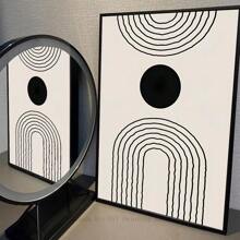 1pc/3PCS Wall Arts Posters Modern Abstract Geometric Beige Black Bohemian Poster Canvas Art, Suitable For Residential And Dormitory Walls, Living Room And Bar Decoration, Dining Room Or Bathroom, Room Decoration, Frameless High-Quality, Indoor/Outdoor Canvas Art, Frameless/ With A Frame