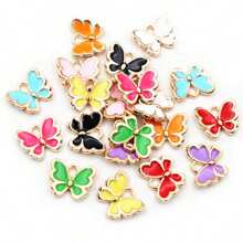 20pcs 10x13mm Butterfly Charms Pendant Enamel Small Alloy Metal Charms DIY Jewelry Making Accessories For Necklace Bracelet