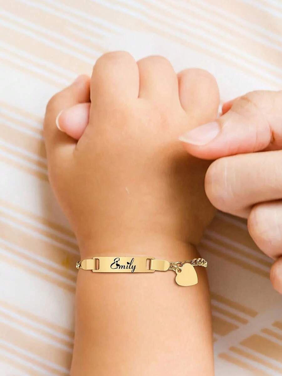 1 Stück personalisiertes Mädchen und Junge Name Armband, individualisierter Name Anhänger Liebes Armband, Eltern-Kind Aktivitäten, Familien Liebe Kleinkind Mode Multifunktional, Ornamental, Buchstabe, Stilvoll, Modern, Farbig, Süß, Niedlich, Lässig, Individuell, Personalisiert, Einzigartig, Maßgeschneidert, Ideales Geschenk für sie, Weihnachtsgeschenk
