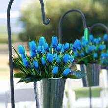 4 Bundles Artificial Tulips Flowers Bouquet Home Garden Wedding Decor
