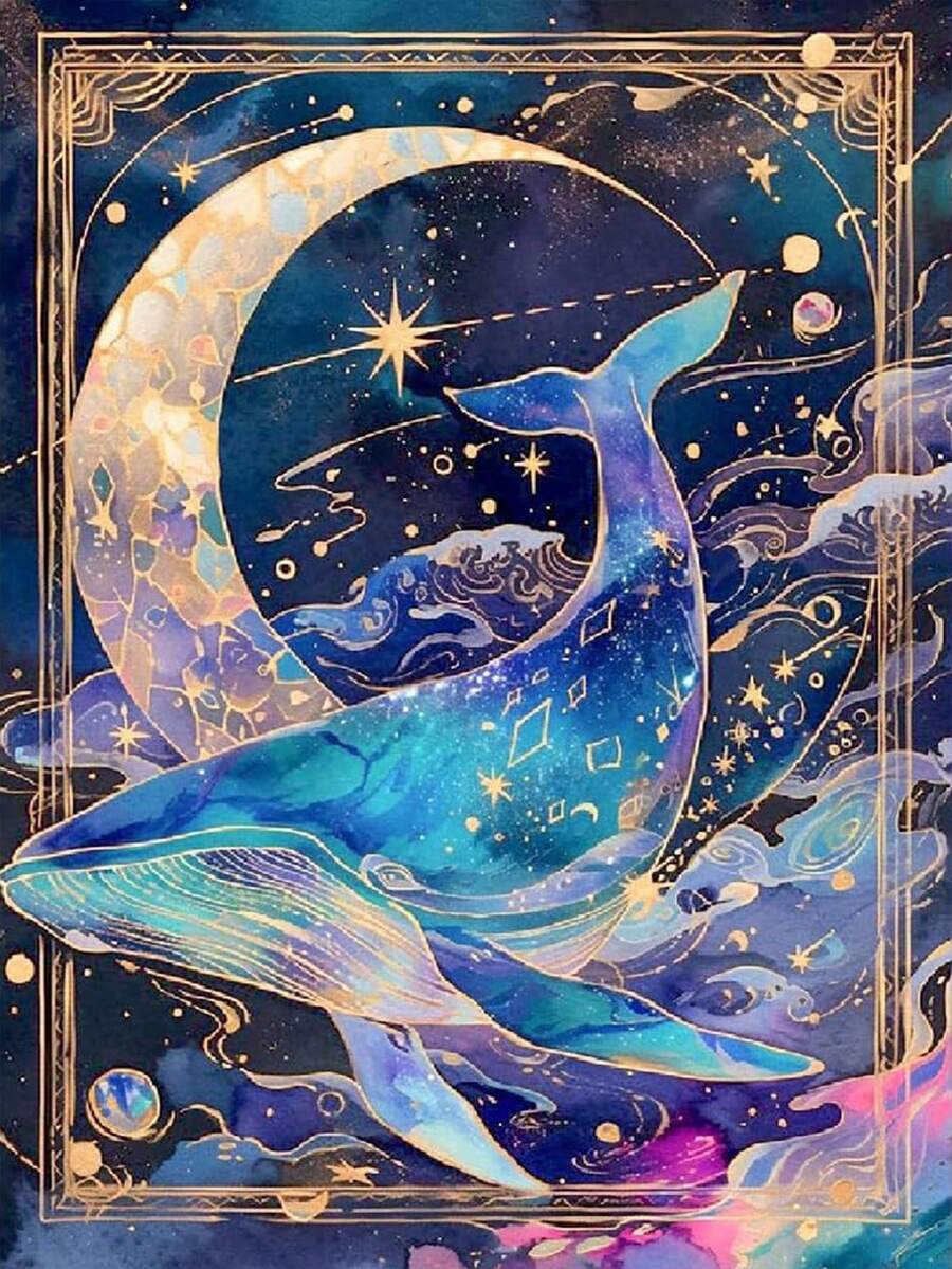 1 件 DIY 钻石画套件，全钻水晶刺绣，鱼动物家居装饰，11.8 英寸 X 15.7 英寸/30 厘米 X 40 厘米