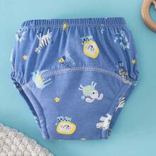 1 件可重复使用的婴儿训练裤、可洗尿布套、婴儿如厕训练内衣、透气尿布裤、婴儿布尿布裤、适合幼儿男孩和女孩的如厕训练裤 - 彩色 - 查看 22