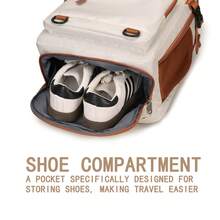 Travel Backpack, Men's And Women's Laptop Backpack, University Backpack, Airline Approved Business Work Bag With Shoe Compartment, Suitable For 15.6-Inch Laptops - White - View 9