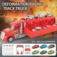 Large Container Car Deformation Folding Rail Car Children's Storage Car Toy Ejection Car Boy Birthday Gift June 1 Children's Day Thanksgiving Halloween Christmas Gift Set,Back To School