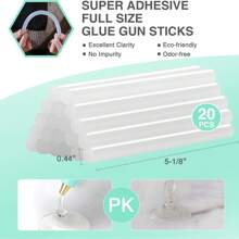 Pistola de silicona inalámbrica, pistola de silicona recargable por USB con 20 barras de silicona, kit de pistola de silicona rosa portátil de precalentamiento rápido para manualidades, artesanía, bricolaje, decoraciones y regalos de Navidad