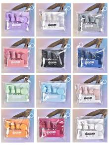 7pcs Travel Toiletries Bottle Set, Leak Proof Travel Container Spray Bottle, Women's Can, Men's, Shampoo And Toiletries Bottle, Make-Up Water And Bath Gel, Portable Accessories Storage - Multicolor - View 11