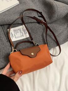 1 pieza Bolso de mano de moda de estilo cuadrado pequeño, bolso de mujer de hombro y bandolera versátil y a la moda, monedero mini de unicolor, apto para teléfono, monedas, lápiz labial, uso diario, ir al trabajo