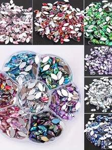 700pcs Vibrant Mixed Color Teardrop Rhinestones - Flat Back Nail Art Gems For DIY Crafting, Bags, Accessories Decoration - Includes Storage Case, Unscented, Perfect For Manicure, Nails, And Craft DIY Projects