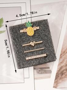 Conjunto de 4 pulseiras de relógio de abacaxi com desenho animado, charms de metal com frutas fofas, decorações compatíveis com acessórios de pulseira de relógio da série Watch