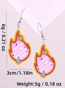 1 Pair Funny Creative Flame Letter Drop Earrings, Women's Party Jewelry