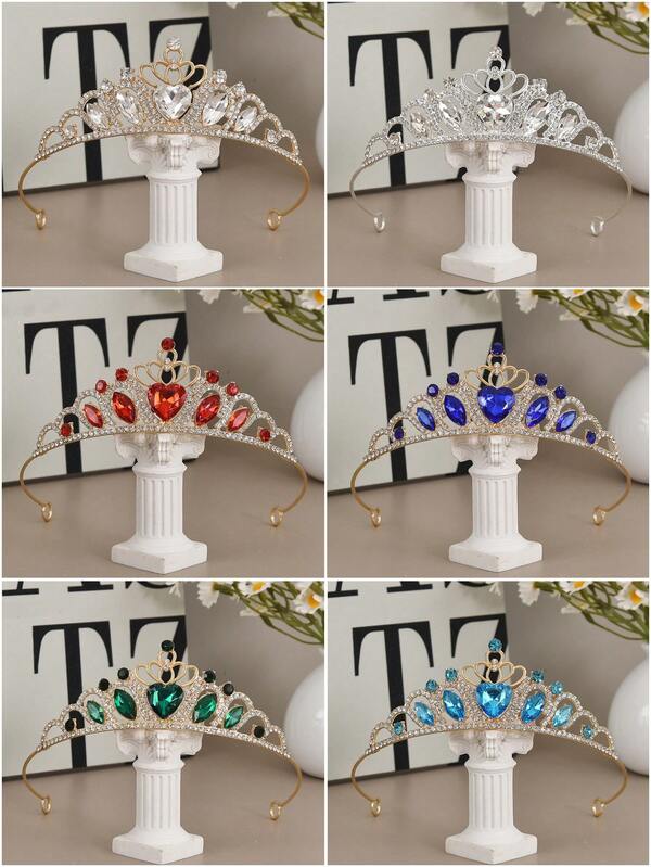 1 peça de cabeça com design minimalista de coração e coroa, estilo princesa adorável, adequada para casamentos, festas de aniversário, festivais, eventos temáticos de princesa e cavaleiro