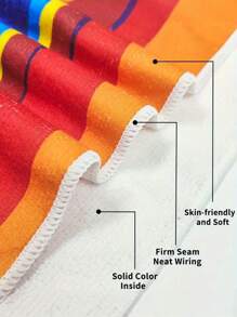 1 buc. Prosop de plajă cu dungi curcubeu - Prosop extra mare 100% microfibră, cu uscare rapidă, pentru adulți, ușor și rezistent la nisip, perfect pentru călătorii, înot și camping, decor de baie pentru vacanță de vară, articole esențiale pentru plajă