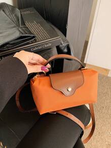 1 pieza Bolso de mano de moda de estilo cuadrado pequeño, bolso de mujer de hombro y bandolera versátil y a la moda, monedero mini de unicolor, apto para teléfono, monedas, lápiz labial, uso diario, ir al trabajo