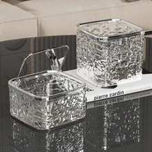 1 件装豪华波纹桌面垃圾桶带盖，冰川纹理桌面垃圾桶，便携式家用废纸篓 - 彩色 - 查看 1