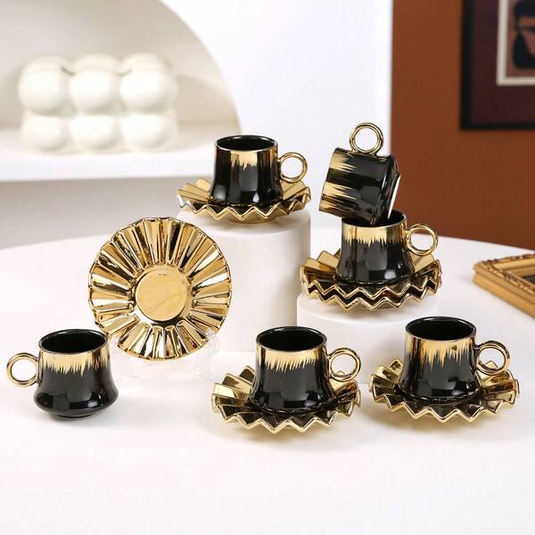 3.2oz/90ml Tea Cup Set, Coffee Cup & Espresso Cup Set, Suitable For Afternoon Tea