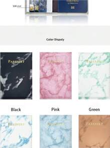 Marble Pattern Leather Passport Cover, PU Leather Passport Holder, Sewn Single Side Passport Case